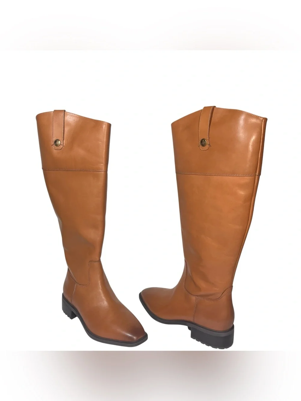 Sam Edelman Drina Leather Wide Calf Knee High Tall Riding Boots